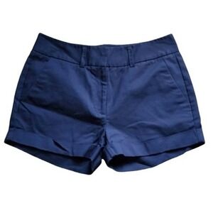 Patrizia Luca Milano Womens Navy Blue Chino Shorts‎ Cuffed Size M